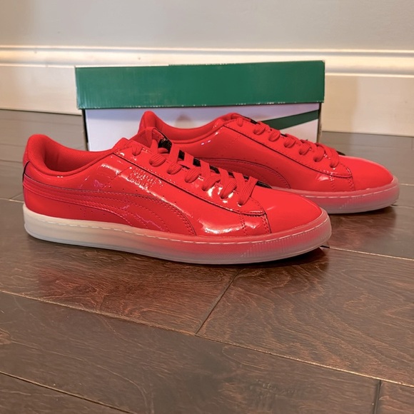 Puma Basket Patent Ice Fade men’s Barbados cherry NIB 9.5 - Picture 1 of 9